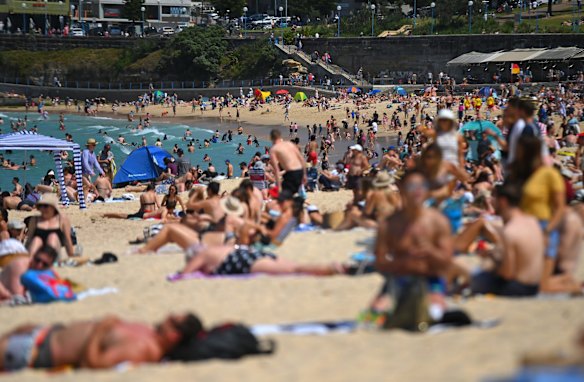 A packed Coogee beach today.
