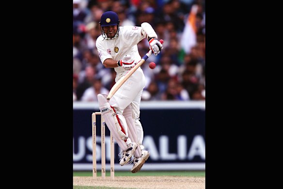 Tendulkar in action during the second innings in the Test between Australia and India at MCG in 1999.