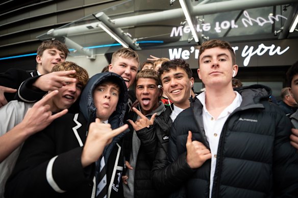 NRL fans get into the spirit on Friday night.