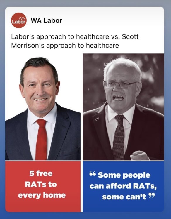 WA Labor advertising has pitted Mark McGowan and Scott Morrison’s policies against each other.