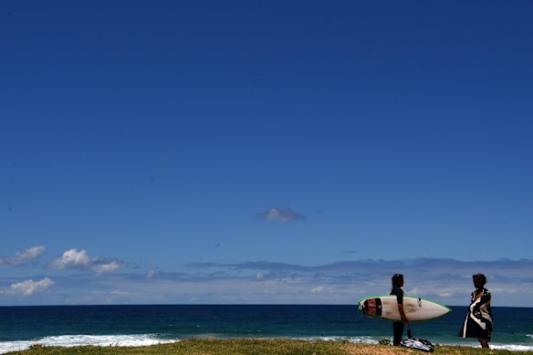 Beachgoers at Whale Beach in Sydney. Northern beaches are preparing for an influx of visitors when lockdown ends.