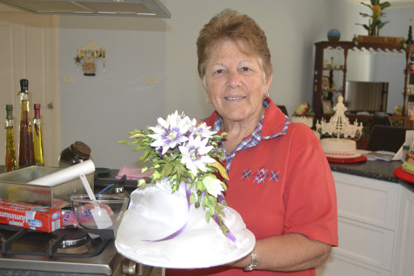 Not moving from her perch, Milton's champion cake decorator Eileen Scriven takes out the big gong at the Royal Easter Show.