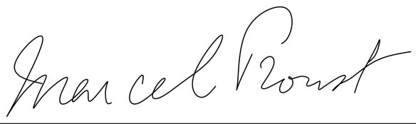 The signature of the author of In Search of Lost Time.