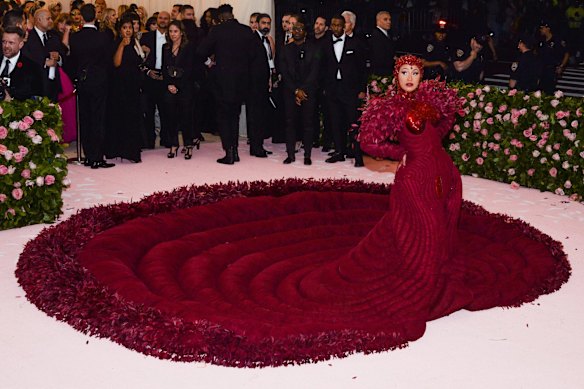 Cardi B walking on the red carpet at The Metropolitan Museum of Art Costume Institute Benefit celebrating the opening of Camp: Notes on Fashion held at The Metropolitan Museum of Art in New York.