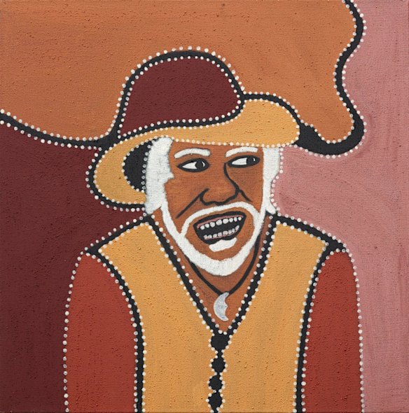 Charlene Carrington, 'My dad, Churchill Cann'. Natural ochre, pigment and PVA fixative on linen, 70 x 70 cm, © the artist