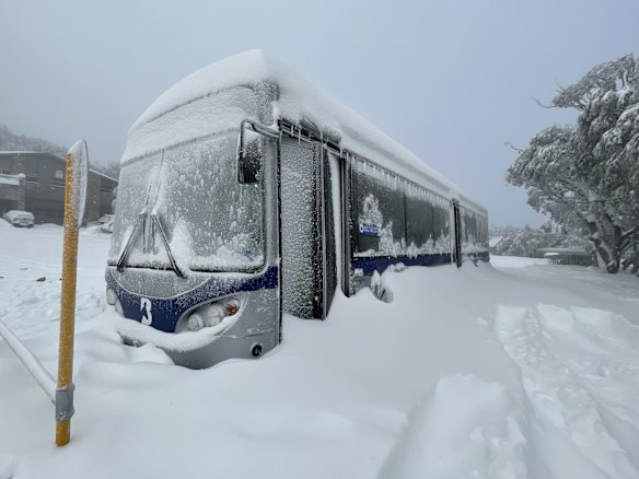 Snow at Mt Buller ahead of the opening weekend.