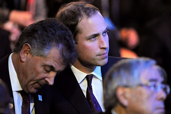 Prince William and David Dean of the England 2018 bid look as the announcements are made.