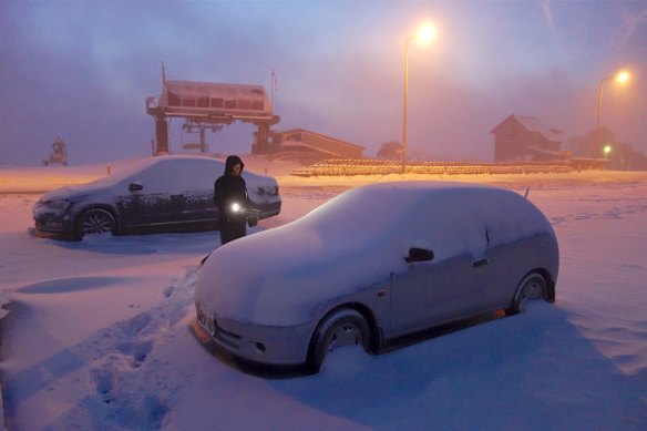 Snow at Mount Hotham.