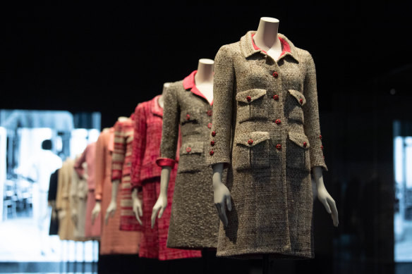 A sea of suits, the trademark Chanel couture is on display at the National Gallery of Victoria.