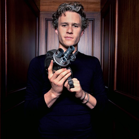 Heath Ledger with Bell & Howell 70D 16mm motion picture camera, April 19, 2001.