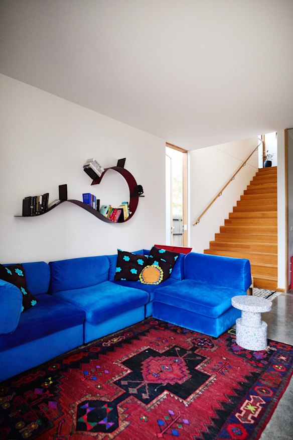 “I wanted our home to feel warm and lived-in, with a story, and not so minimal,” says Lafian.
The Persian rug is from The Red Carpet and the cushions from Lafian’s label, Suku Home.