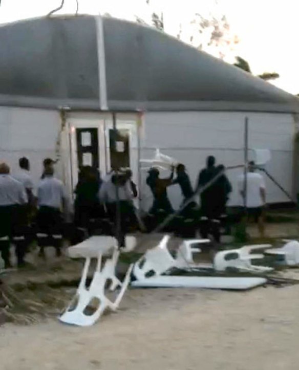 Manus Island scenes of where Asylum seekers are detained, Stills from video of the day before the riot.