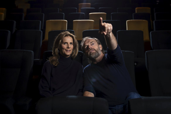 Rachel Griffiths and Hugo Weaving at ACMI for Series Mania. 