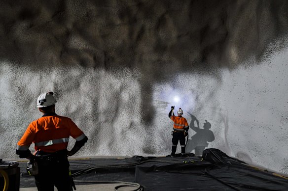 Dark matter lab under-construction 1km underground at a former mineshaft in the Stawell Gold Mines.
