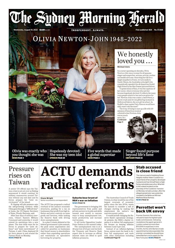 The front page of Wednesday’s Herald.