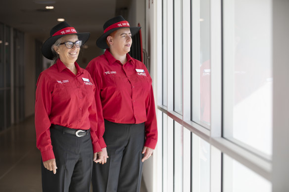 CMET customer service officers Nicola Snow and Tina Colling, pictured above, show off the new uniforms