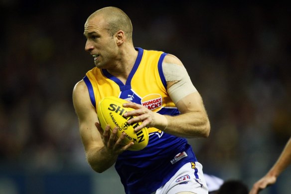 Chris Judd, seen here towards the end of his time as a West Coast Eagle, had a standout rookie season in 2002.