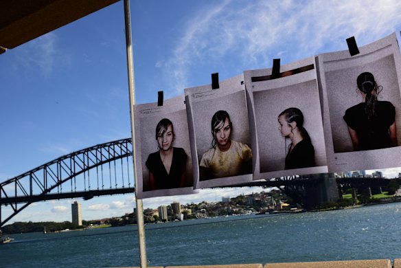Backstage at Carla Zampatti's Spring/Summer 2015 collection showcase.