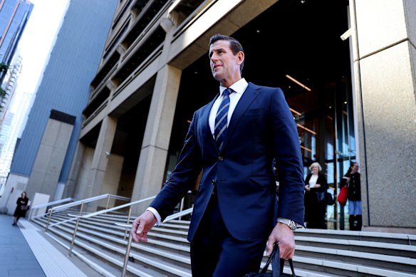 Ben Roberts-Smith leaves the Federal Court in Sydney on June 9 during the high-profile defamation case between the former soldier and Victoria Cross recipient and three former Fairfax newspapers. 