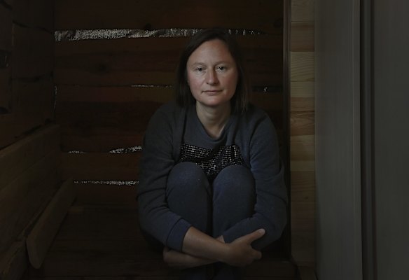 Natalia Kulakivska at her home in Bucha, where she waits for news of her missing husband Yevhen Kulakivskiy. Yevhen, his brother-in-law Serhiy and nephew Vladyslav, all civilians, were captured, tortured and interrogated by Russian soldiers. According to a fellow civilian prisoner Boris Popov who was with them, while they were being transported Vladyslav tried to escape and was killed by Russian soldiers. Yevhen and Serhiy were transported through Belarus to Russia. Natalia has not received any official confirmation that her husband is being held prisoner in Russia.