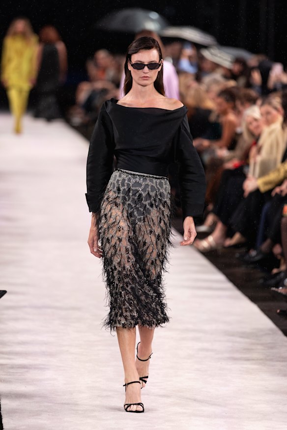 Carla Zampatti designs on the runway at Australian Fashion Week.