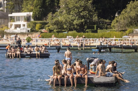 A warm Spring day at Murray Rose Pool (aka Redleaf pool), during Sydney's COVID lockdown.