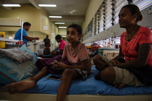 13-year-old Sylvester Begame has been in the tuberculosis and malnutrition ward of the hospital for nearly a year. His family can't afford an oxygen concentrate for him to return home.