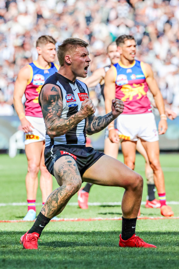 Jordan De Goey kicked a goal after the quarter-time siren.