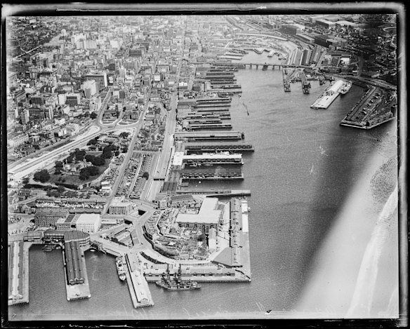 Aerial view of Darling Harbour, Sydney, 9 December 1933.
