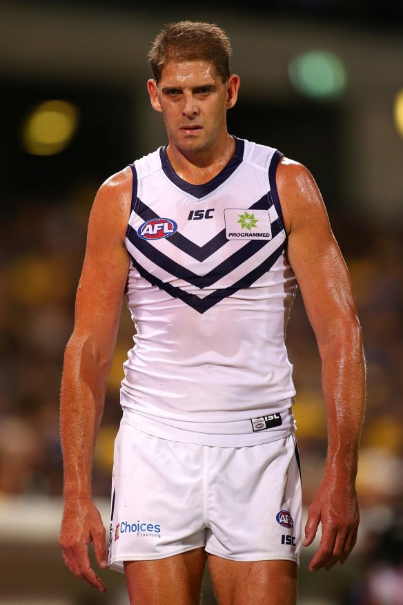 Hard to miss: Aaron Sandilands picked up a calf injury last month.
