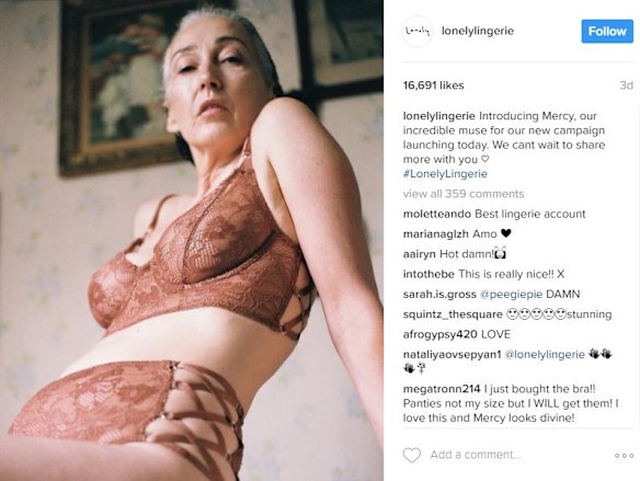 56-year-old Mercy Brewer is the star of Lonely's new lingerie campaign.