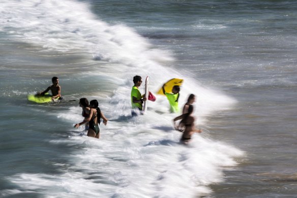 Swimmers at Maroubra beach.