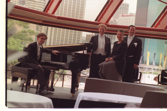 Gay Bilson with musicians at the Bennelong in the mid 90s.