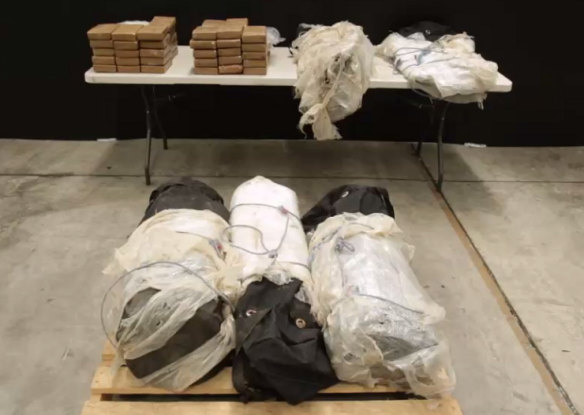 The alleged cocaine found in duffel bags on a ship in Auckland that arrived from Panama.