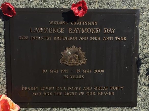 Lawrence Raymond Day's memorial plaque stolen from his final resting place. 