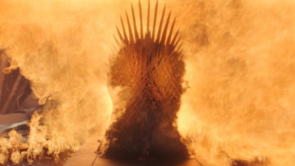 The Iron Throne is destroyed by fire.