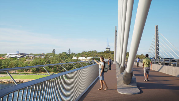 The new Fremantle Traffic Bridge will have four-metre wide paths for pedestrians and cyclists. 