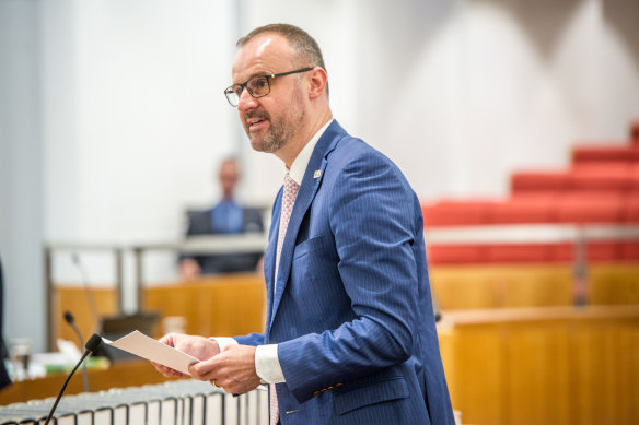 Chief Minister and Treasurer Andrew Barr, pictured above, said most small businesses are better off in the ACT than they would be in NSW