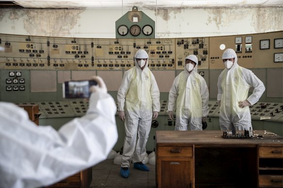 NSW Minister for Planning Rob Stokes,  NSW Treasurer Dom Perrottet and Inner West Mayor Darcy Byrne,  taking a tour of the White Bay Power Station in Rozelle. Tuesday 24th November 2020.