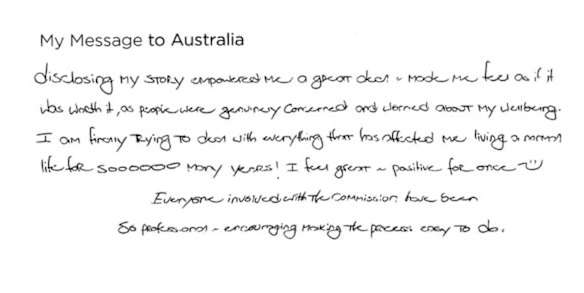 Message published in commemorative book