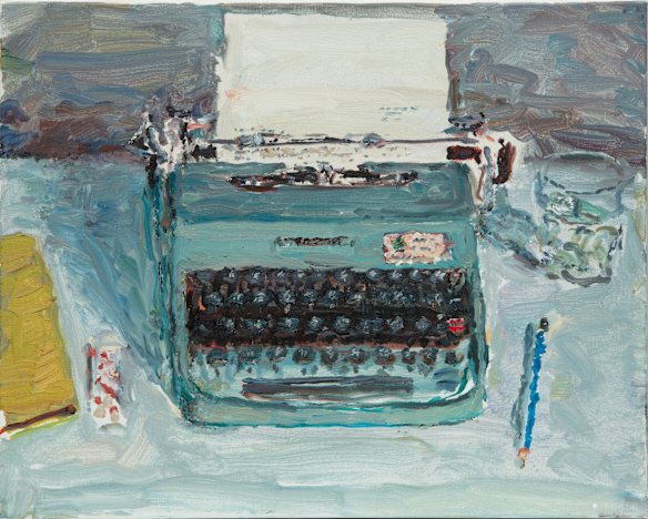 Tom Carment’s 2018 painting Rose’s Olivetti in Don’s Shed.