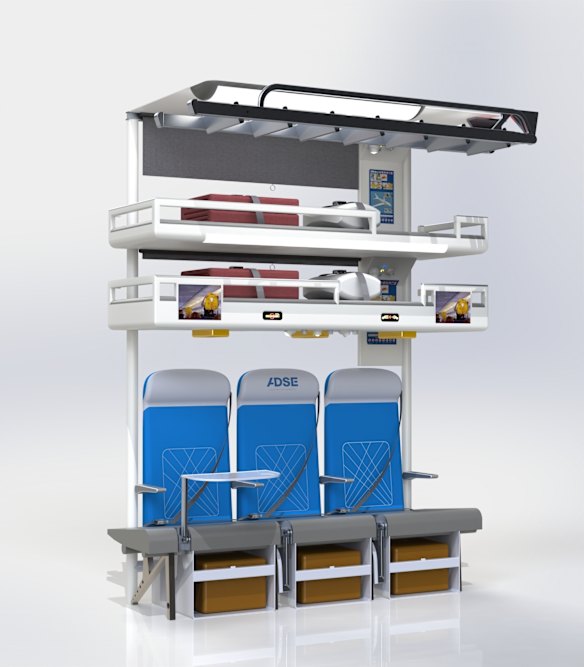 "During taxi, take-off and landing, the passengers are seated in club seating configuration (with seats facing each other)", ADSE's entry reads.