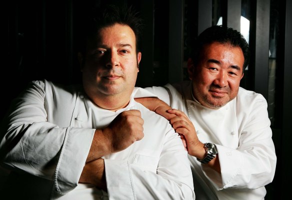 Peter Gilmore (left) and Tetsuya Wakuda, whose restaurants Quay and Tetsuya’s were both included in the World’s 50 Best Restaurants list in 2008.