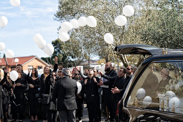 Lametta Fadlallah's funeral at St Charbel’s Church in Punchbowl on Monday.
