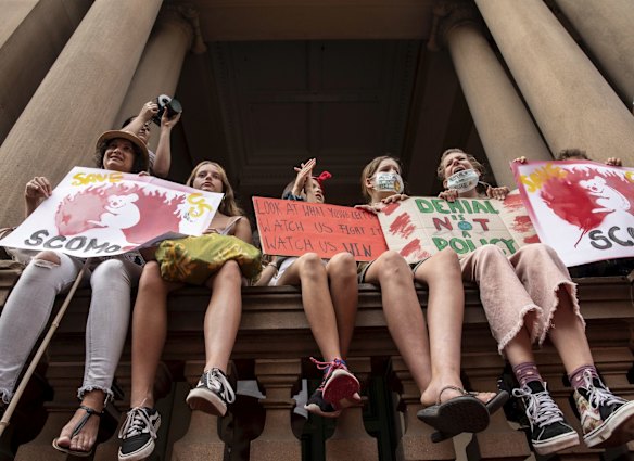 The event in Sydney's CBD was set up a few weeks ago by Uni Students for Climate Justice, in conjunction with Extinction Rebellion.