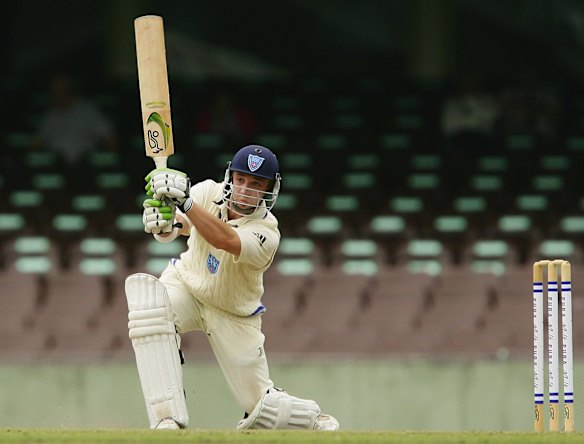 Phil Hughes of the Blues hits a cover drive for four during day one of the Pura Cup match between the New South Wales Blues and the South Australian Redbacks at the Sydney Cricket Ground on March 7, 2008 in Sydney