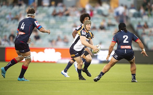 The Brumbies' David Pocock was on the field for five minutes before being concussed. 
