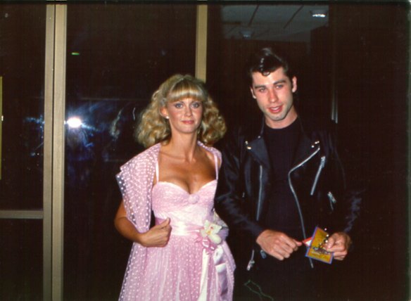 Singer and actress Olivia Newton-John and co-star John Travolta attend the premiere of the film 'Grease', 1978.
