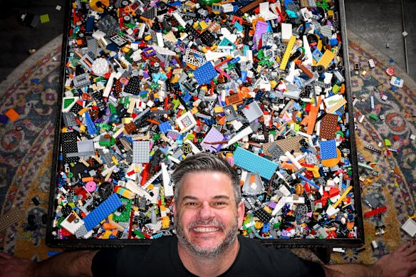 Sean McConville in his Kensington Lego store Brickville