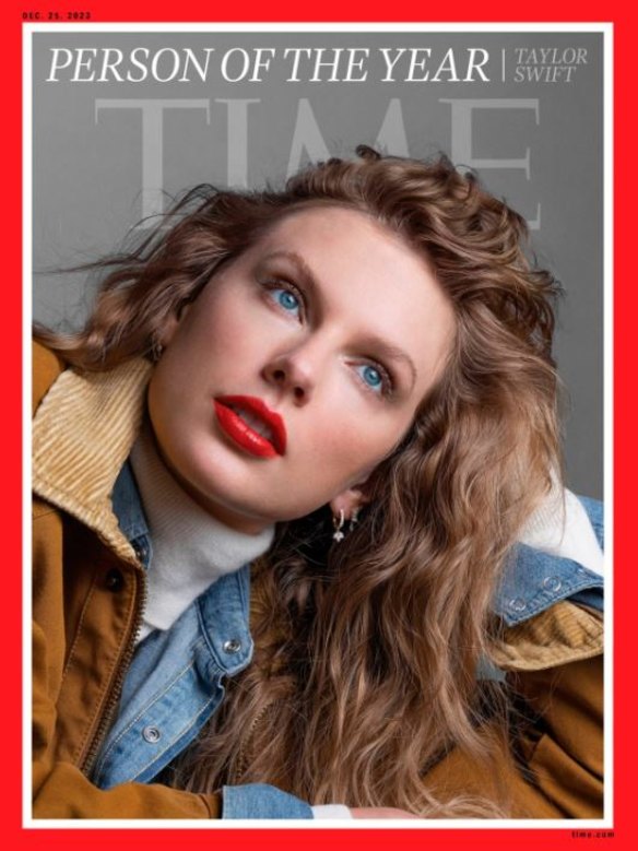 The Time magazine cover announcing Taylor Swift as Person Of The Year for 2023.